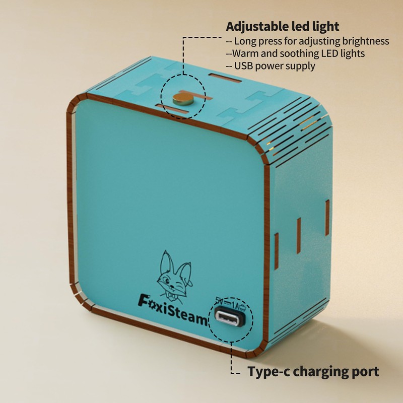FoxiSteam 3D Wooden Puzzle Night Light - Sunset Town DIY
