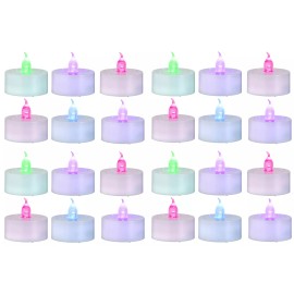 Unbranded 24 Battery Operated Color Changing LED Tea Light Candles Valentines Easter Decor