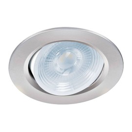Volteck Lait EMP-105L, Luminario de LED 5 W empotrar redondo color cromo spot dirigible