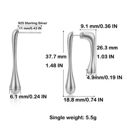 FRUMOS 14K Gold Plated Teardrop Earrings for Women Girls Dainty Waterdrop Earrings with 925 Sterling Silver Post gold statement earrings fall earrings for women boho cuff earrings(Waterdrop Silver)