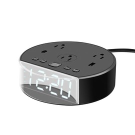 Alarm Clock Lamp with USB-A and USB-C Charger and Outlets - style: Without lamp