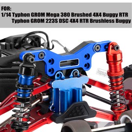 hopsupRC RC Front Rear Shock Tower Upgrade Parts for 1/14 Typhon GROM Mega 380 Brushed,1/14 Typhon GROM 223S DSC,Aluminum Front Rear Shock Tower Shock Mounts Set Hops Up.Navy Blue(2PCS)