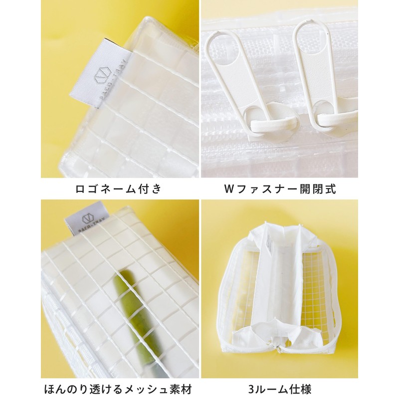 PACO-TRAY Clear Pen Case Pouch, Accessory Case, Pencil Case, clear