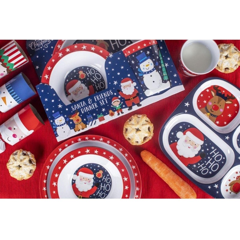 YöL Christmas Toddler Dinner Set Plate Bowl And Cup Festive