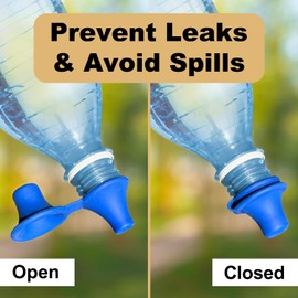 Paquete de 4 boquillas Sipppz – Evita fugas y evita derrames – Boquilla de silicona suave y flexible que se adapta a la mayoría de botellas de tamaño estándar – Apertura más amplia para pajitas, sin BPA, sin látex, sin plomo, apto para lavaplatos