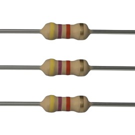 Kaiserberg 4.7k Ω Ohm Resistors (Pack of 10) - 1/4W Carbon Film, ±5% Tolerance - Ideal for DIY Electronics Projects