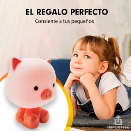 Importeek 5pz Lampara Luz Led Touch Infantil Puerco Escritorio Decora