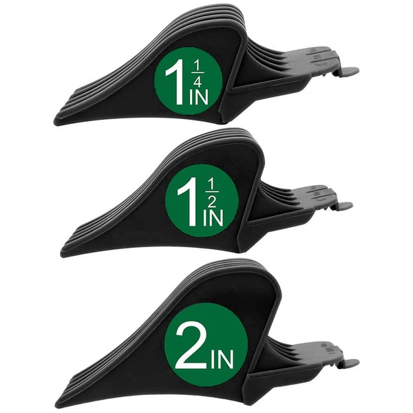 Professional Hair Clipper Combs Guides, Hair Clipper Guards 1 & 1/4" 1 & 1/2" 2", Mega NO.16 NO.12 NO.10 fits for Most Wahl Clippers (NO.10+NO.12+NO.16, Black)