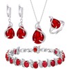 EVER FAITH Bridal Teardrop Cubic Zirconia Jewelry Set for Bride