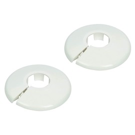 2 x Talon Pipe Covers/Collars for Pipes - The Quick Way to Tidy Pipework (White, 18mm)