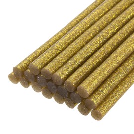 QUARKZMAN Heißklebepistolenstäbchen, 200mm lang x 7mm Durchmesser für Heißklebepistole, Perfekt für DIY-Bastelprojekte und Versiegelung, Glitzer Gold, 20 Stück