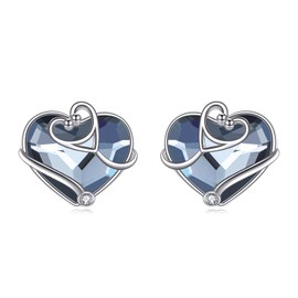 Stethoscope Studs Earrings 925 Sterling Silver Nurse Earrings with Heart Crystal from Austria Nurse White Coat Ceremony Gifts for Women Doctor RN Medical Student