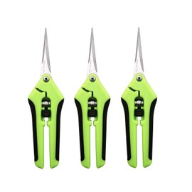 Markeny 3 Pack Gardening Hand Scissors Stainless Steel Safety Pruner Pruning Shear Bonsai Snippers, Green
