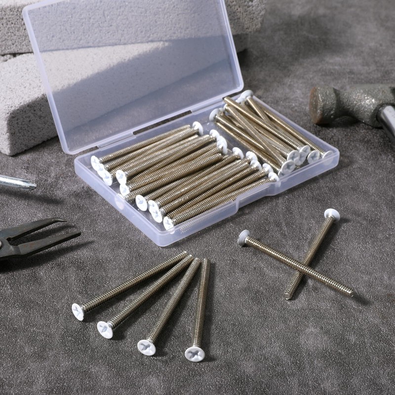 40pcs Extra Long Outlet Screws 6-32 x 2 Inch White
