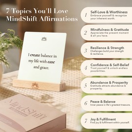 EliteSign Positive Affirmation Cards, 88 Mindful Quotes with Display Stand, 720 GSM Inspirational Crad for Daily Reflection, Office or Home Decor, Personal Growth Gifts for Women and Men