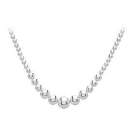 Tuscany Silver Graduated Beads Necklace of 46 cm/18-inch
