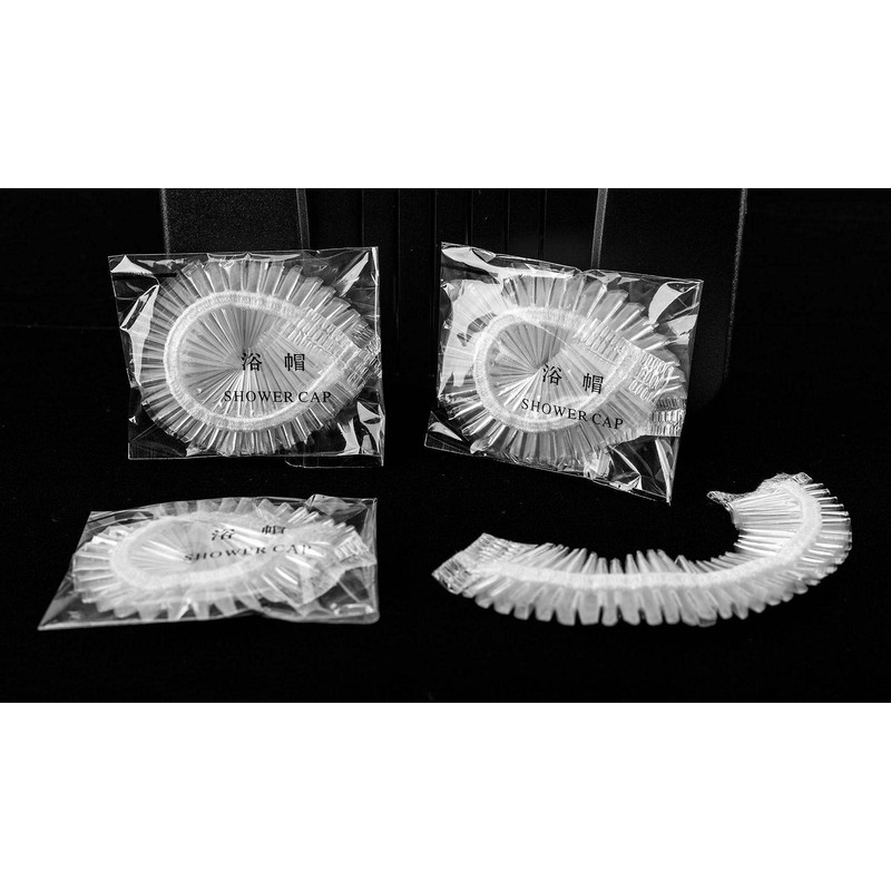 100 x Disposable Shower Caps Earphones Individually Wrapped