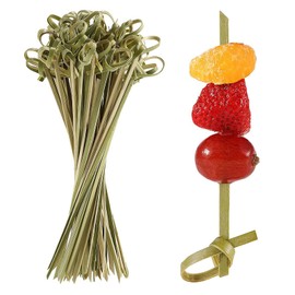 100Pcs Bamboo Cocktail Picks Toothpicks for Appetizers Natural Bamboo Knot Skewers Mini Food Sticks for Drinks Canapes Appetizers Party Supplies (12cm/4.7inch)