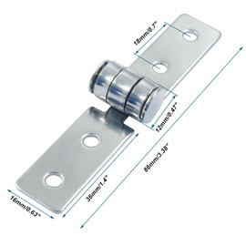 Kyuionty 2Pcs 3 inch Folding Butt Hinges, Stainless Steel Door Window Hinges (4 Holes)