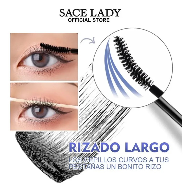 Sace Lady Máscara Impermeable Volumen Y Longitud, Negra,