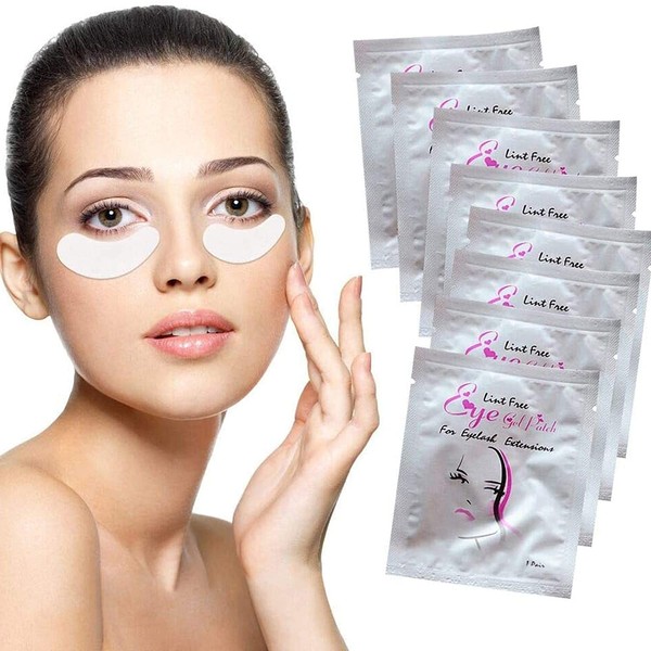 Sunallwell Under Eye Gel Pads 50 Pairs Under Eye Patches Isolation Eyelash Extension Pads Lint Free Beauty Mask Tool Makeup for Pro Salon and Individual（Premium Quality）