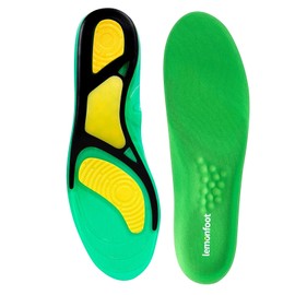 Lemonfoot Insoles Sport Gel Insoles Ideal for Everyday Use and Work for Men and Women, Green