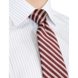 Private Label $89.50 Burgundy Red Diagonal Striped Mens 100% Silk High Quality Silk Neck Tie