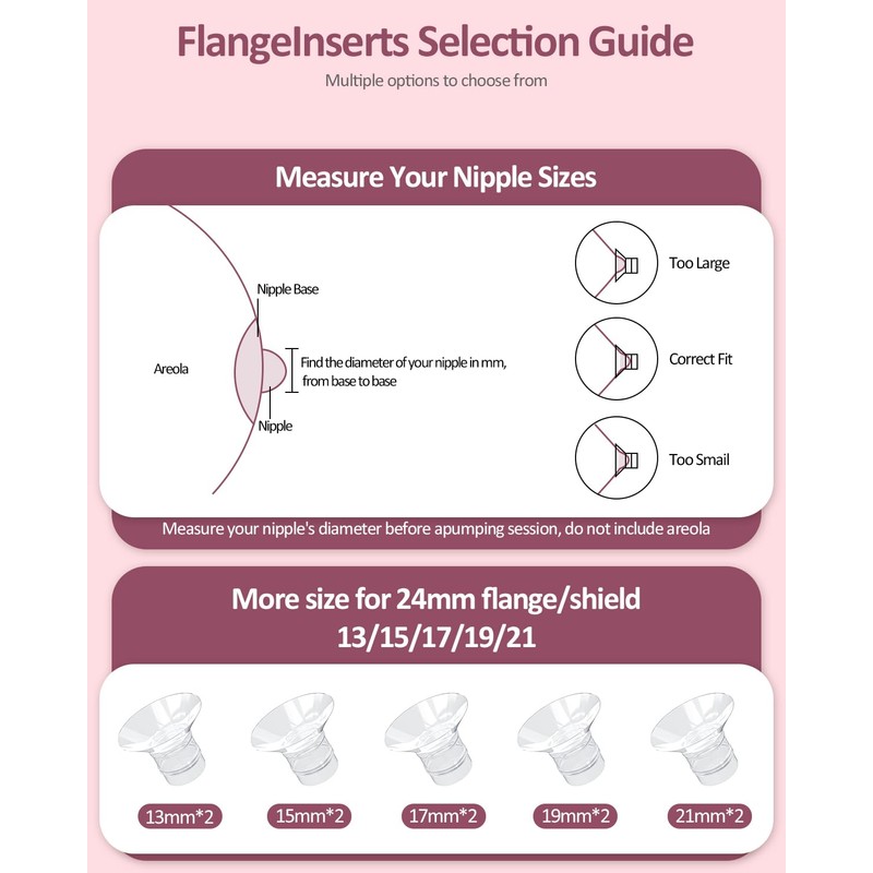 Flange Inserts 13/15/17/19/21 mm and Nipple Ruler