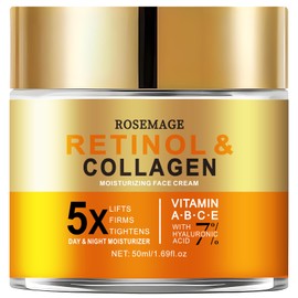 TOPLING Retinol Cream for Face with Hyaluronic Acid, Anti Aging Wrinkle Cream for Women and Men, Day and Night Collagen Moisturizer to Minimize Wrinkles, Dryness