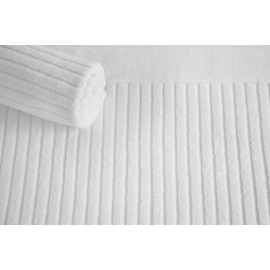 Classic Turkish Towels Luxury Ribbed Bath Mats - Soft Thick 2 Piece Towel Mat Set Made with 100% Turkish Cotton (White, 20x33 Bath Mats)