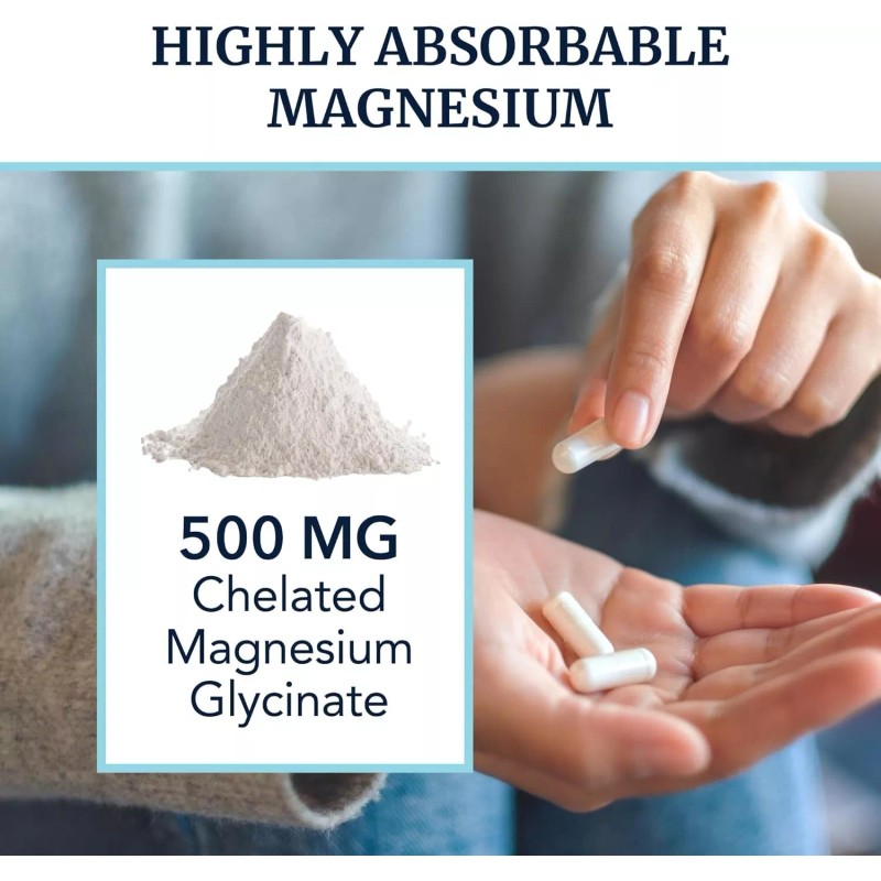 Nobi Magnesium Citrate Complex 500 MG High Absorption Formula Relaxation,