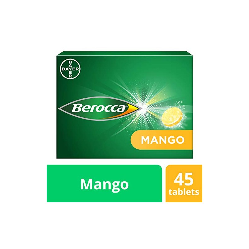 Berocca Vitamin C Effervescent Mango Flavour Tablets, Pack of 45