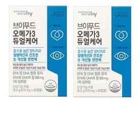 Korea Yakult 한국야쿠르트 브이푸드 오메가3 듀얼케어 610mg x 60캡슐 1+1... Korean Yakult V-Food Omega 3 Dual Care 610mg x 60 Capsules 1+1