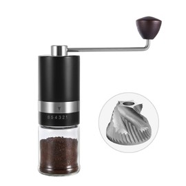 VEVOK CHEF Manual Coffee Grinder Hand Coffee Grinder 6 Adjustable Setting Stainless Steel Conical Burr Mill Portable Hand Crank Coffee Bean Grinder Ultra Fine for Espresso Gift