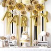 Ainmto Gold White Hanging Tissue Paper Pom Poms for Birthday