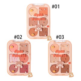 Kit 3 Sombras De Ojos Mate Y Resaltador De Tacto Suave