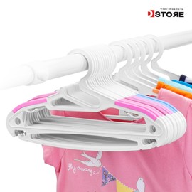 Domestic production non-slip hangers for infants and children, 10 kids hangers, 1. Kids hangers_white blue_10 pieces / 국내생산 유아용 아동용 논슬립 옷걸이 키즈 옷걸이 10개 , 1.키즈옷걸이_화이트블루_10개