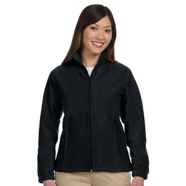 Harriton Ladies 8 oz. Full-Zip Fleece, Medium, BLACK