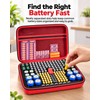 Battery Organizer Case with Tester for Home Storage – Hard-Shell