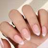 French Tip Press On Nails Almond (Soft French) Medium Length