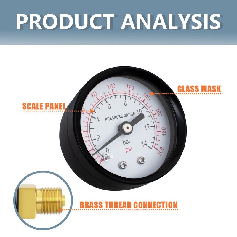 Innfeeltech 1 Pcs 40mm Well Pump Pressure Gauge BSP 1/8"