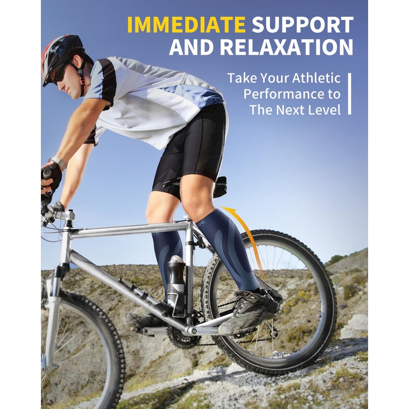 CAMBIVO 2 Pairs Calf Compression Sleeve Men & Women, Shin