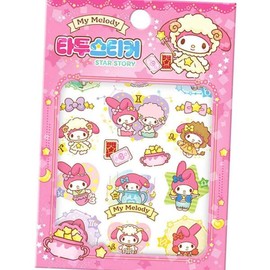 마이멜로디 스타스토리 타투스티커 바디 데코 어린이 놀이 스티커 My Melody Star Story Tattoo Stickers Body Deco Children Play Stickers