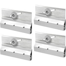 Paquete de 4 conjuntos de rodillos de puerta de ducha sin marco M 6053 – Ruedas de plástico de 3/4" con rodamientos de bolas, soporte de aluminio cromado, kit de repuesto para piezas de puertas