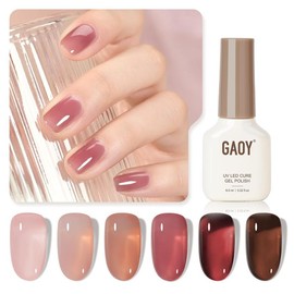 GAOY Gel Nail Polish kits - 6 Colors for Salon and DIY Nail Art at Home - Color: Rose Quartz