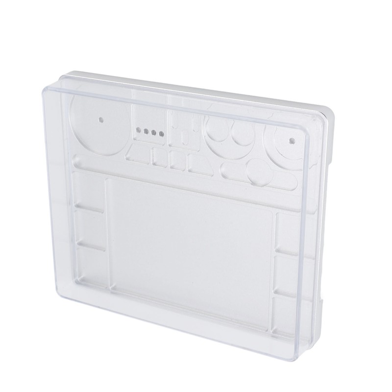 Watch Movement Repair Box Aluminum Alloy Storage Tray with Acrylic