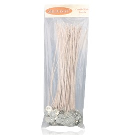 MILIVIXAY 100pcs 12inch Soy Candle Wicks for Candle Making - Coated with Natural Soy Wax, Low Smoke - Cotton Threads Woven with Paper -Thick Candle Wick with Base.
