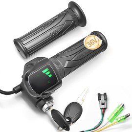HUDAMZKY Ebike Throttle 36V/48V, with Key Charge Display Function for Electric Bicycle Accessories (48V)