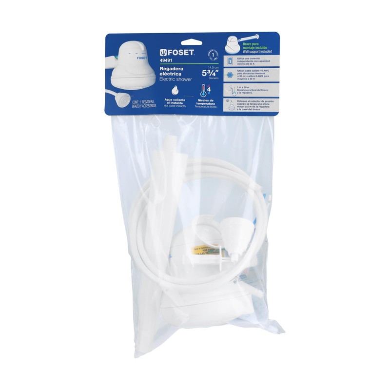 Foset Electric Shower Head - Instant Hot Water, 4 Temperature