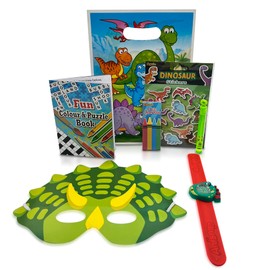 Pre-Filled Children’s Birthday Party Gift Bags, Watches & Masks - Exclusive To Burmont’s (Dinosaur 10 Pack)